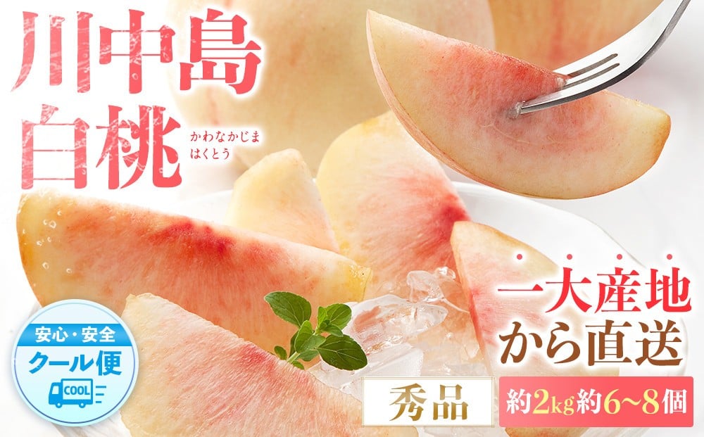 
            先行予約！［モモ］川中島白桃　約2kg 6～8個入［2026年7月末頃から順次発送］［秀品］こだわり農家厳選 ［KG13］
          
