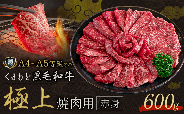 畜産農家応援企画★黒毛和牛 くまもと黒毛和牛 A4-A5等級 赤身 焼肉用 600g 牛肉《7-14日以内に出荷予定(土日祝除く)》焼肉 焼き肉