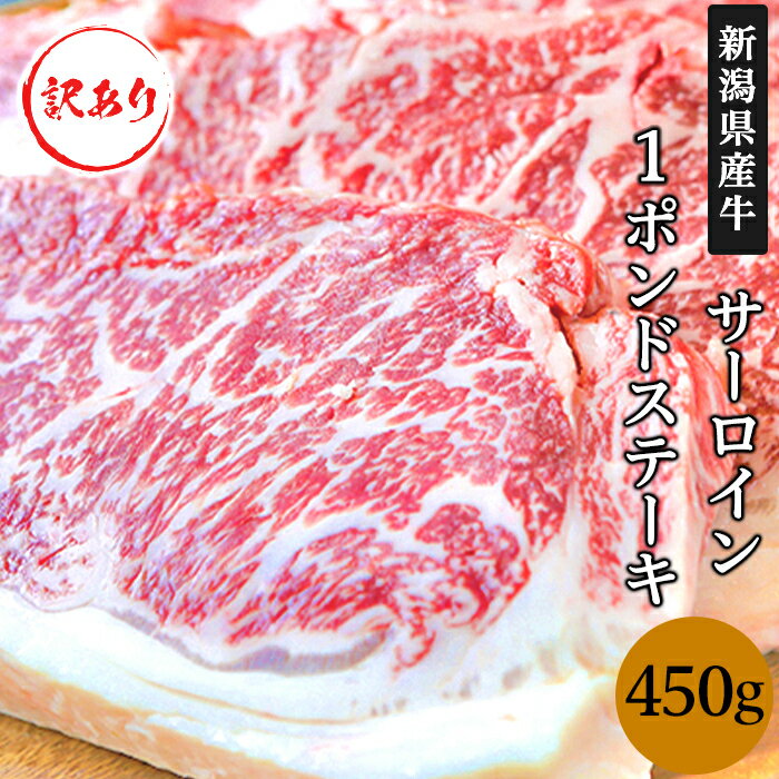 【ふるさと納税】 訳あり 肉 76-66A【訳あり】新潟県産牛（長岡産） サーロイン1ポンドステーキ