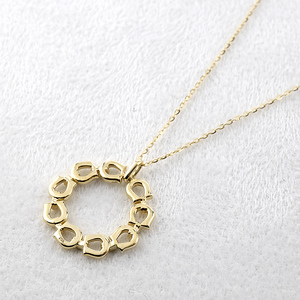 18金 ネックレス レディース 馬蹄 18k ゴールド ペンダントトップ 大きめ ホースシュー サークル 大ぶり イエローゴールドK18 あずきチェーン スライド式 ジュエリー シンプル 人気 普段 