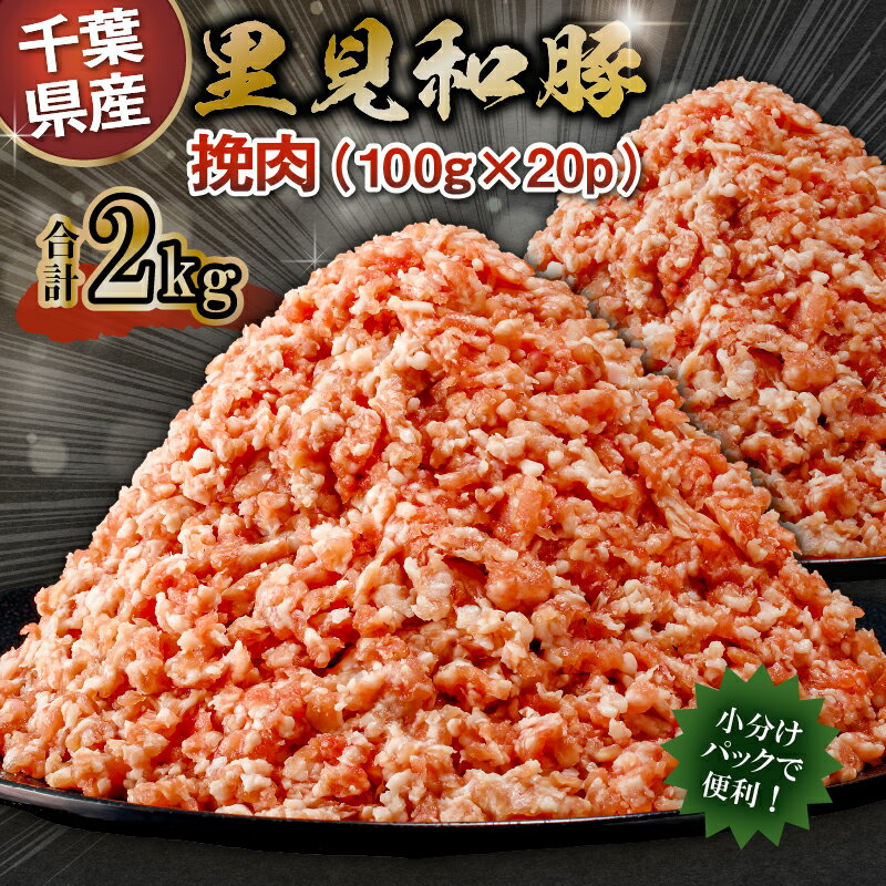 【ふるさと納税】 房総 ブランド豚 里見和豚 挽肉 2kg 千葉県 南房総市 甘い脂 赤身肉 そぼろ ハンバーグ 餃子 豚肉 国産 小分け 個別包装 トレイ不使用 かさばらない 冷凍 お取り寄せ グルメ 送料無料