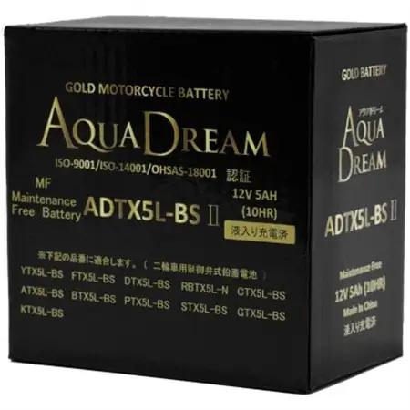 AQUADREAM GOLD バイク用バッテリー 液入充電済 ADTX5L-BS II 1個【配送不可地域：沖縄県】【1641483】