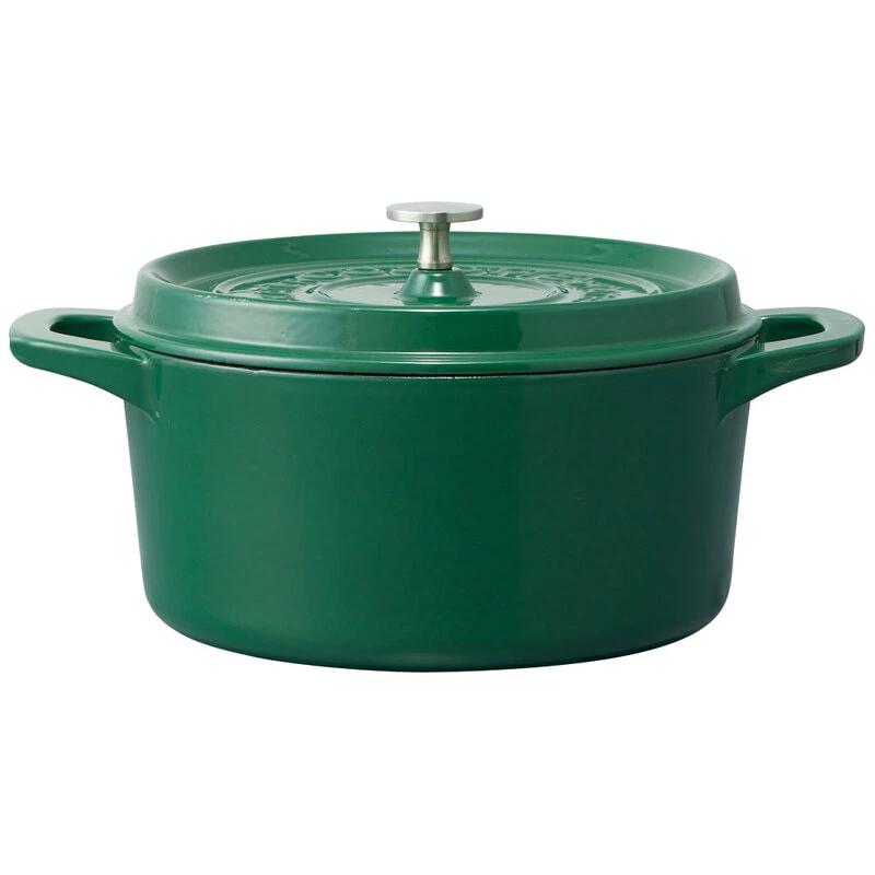 IH対応ココット鍋24cm 緑 623509 スケーター株式会社 IH対応 鍋 なべ 鋳鉄 両手鍋 調理 料理 調理器具 スケーター skater 奈良県 奈良市 なら 39-003