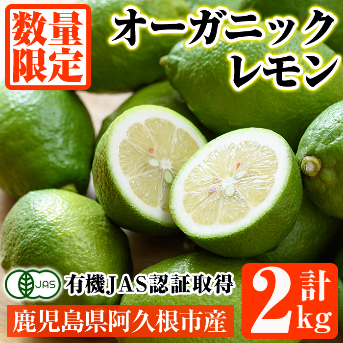 数量限定！有機JAS オーガニックレモン(計2kg) 国産 レモン 檸檬 果実 果物 フルーツ 柑橘 デザート 期間限定 有機栽培 健康志向【中村農場】akn084-03