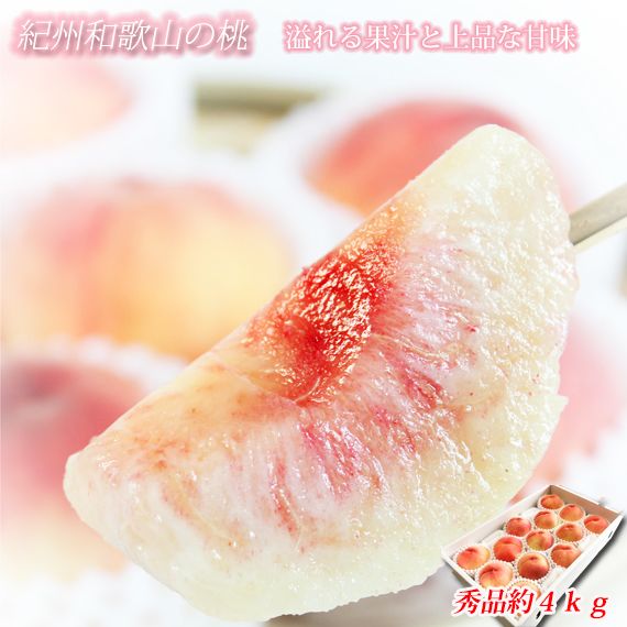 【ふるさと納税】紀州和歌山産の桃 約4kg 化粧箱入 ※2026年6月下旬～8月上旬頃に順次発送予定