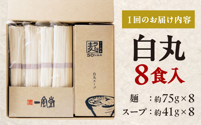 【全6回定期便】ラー麦使用「一風堂」とんこつラーメン 白丸(8食) 吉富町/株式会社吉浦コーポレーション [BGAD032] ラーメン 麺