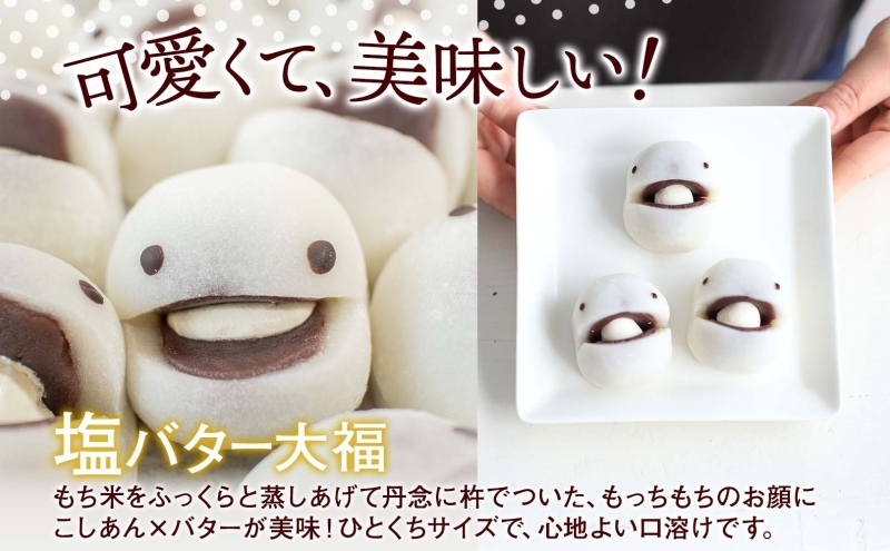 【ANA限定】北海道 塩バター 大福 6個入り×2箱 12個 個包装 小分け 塩バタちゃん こしあん 和菓子 もち 餅 小麦不使用 ギフト プレゼント 冷凍 お菓子のふじい ニセコ スイーツ