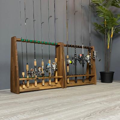 ふるさと納税 横手市 WOOD WORKS ロッドスタンド19本掛け 本体カラー:ブラウン/フェルトカラー:グリーン |  | 01