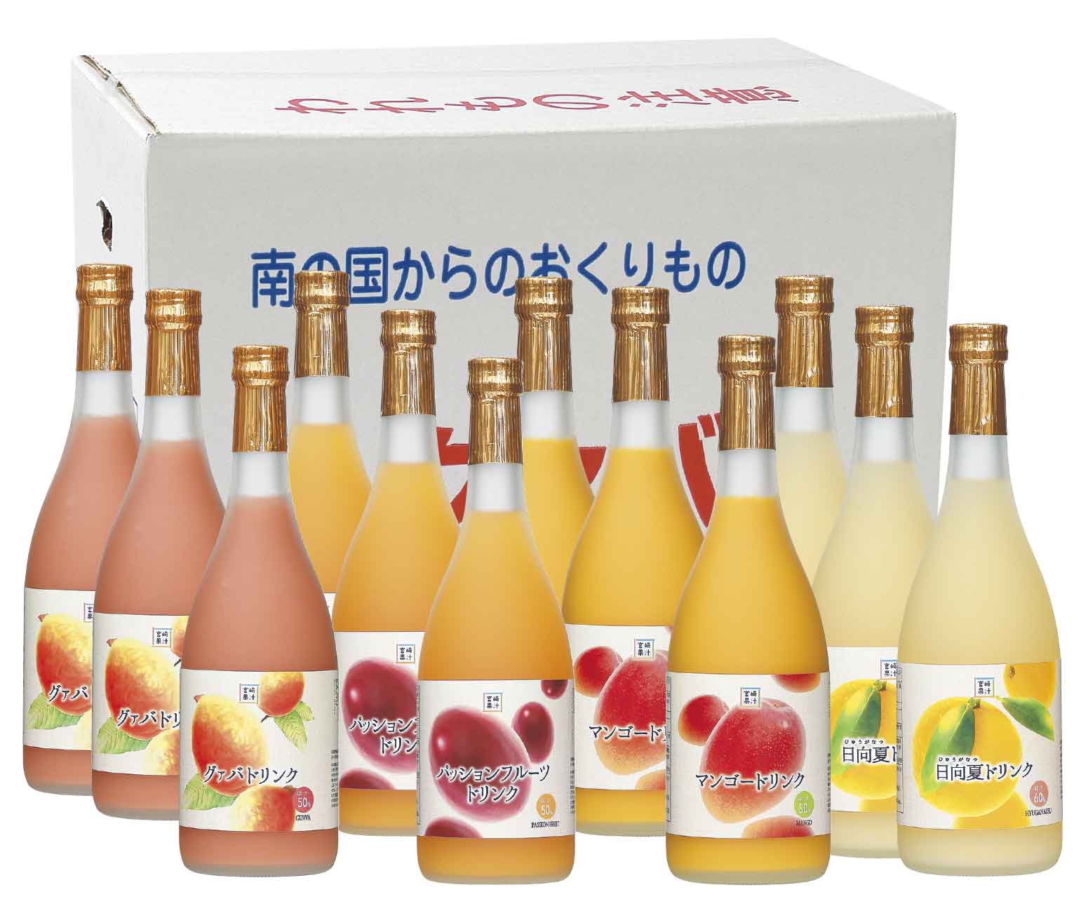 G-D1 驚きの果実感！トロピカルフルーツドリンク12本セット（マンゴー・グァバ・パッションフルーツ・日向夏）各720ml×3本【宮崎果汁株式会社】