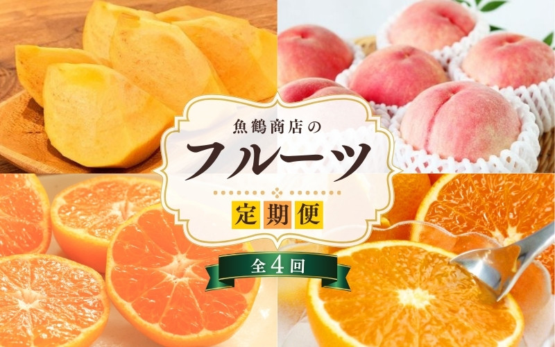 
            魚鶴商店のフルーツ定期便（みかん・オレンジ・桃・柿）【発送月固定 定期便 全4回】
          