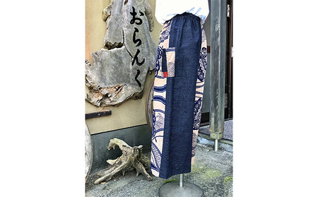 ワイドパンツ 絣 浴衣 リメイク 服 アパレル ワイドパンツ