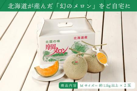 ★先行予約★3074.摩周メロン秀品２玉入り（1.3kg以上）※8月上旬より順次発送予定※