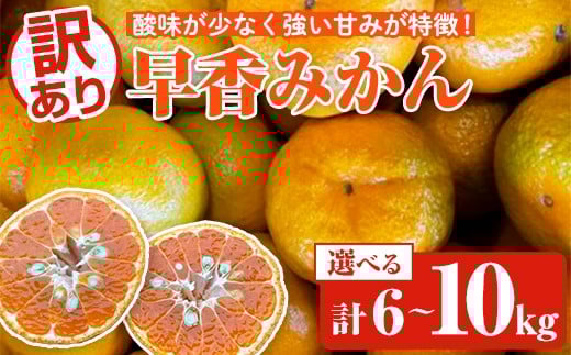 
            ＜先行予約受付中！2025年12月下旬以降順次発送予定＞＜内容量が選べる！＞訳あり早香みかん(計6～10kg) 国産 フルーツ 果物 蜜柑 柑橘 みかん 訳あり【松永青果】
          