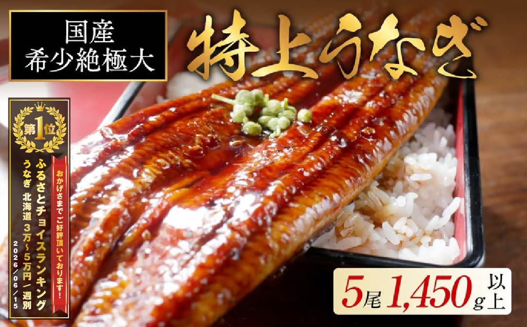 
                  御礼！ランキング第1位獲得！国産 希少 超極大 特上うなぎ 290g 5尾 （ 国産 うなぎ 鰻 ウナギ 蒲焼き 蒲焼 かばやき 魚 魚介 魚貝 海鮮 うな重 ひつまぶし 蒲焼 訳あり ギフト 人気 おすすめ 北海道 別海町 290g 5尾 国産 うなぎ 鰻 ウナギ 蒲焼き 蒲焼 かばやき 魚 魚介 魚貝 海鮮 うな重 ひつまぶし 蒲焼 訳あり ギフト 人気 おすすめ）
                