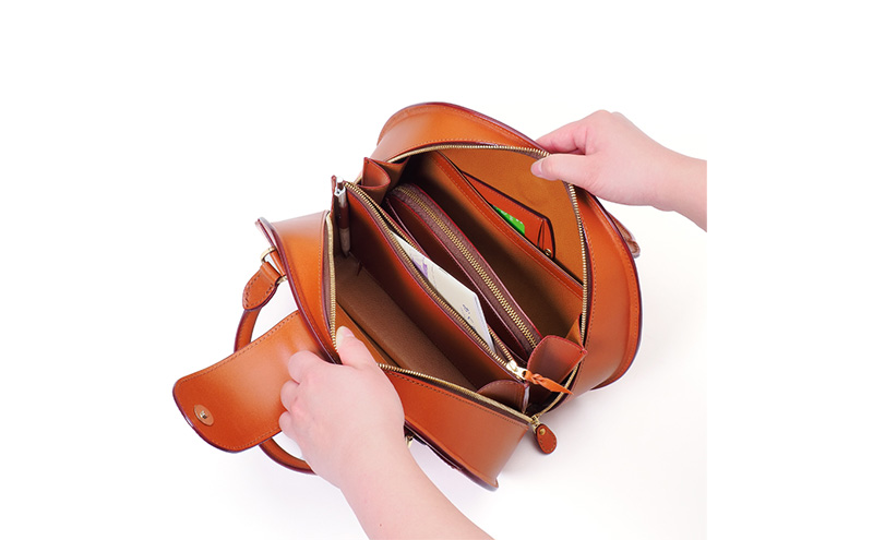 ハンドバッグ キャメル ＜名入れ無＞