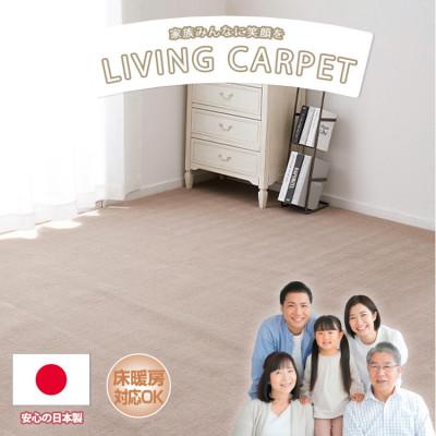 ふるさと納税 和泉市 【江戸間8畳】ベーシックカラーリビングカーペット ベージュ(ストーリー8畳BE)