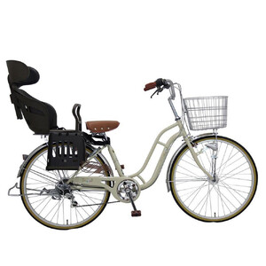 ヱビス自転車 子供乗せ自転車 24インチ ポニーテール246R シマノ製外装6段変速　電動なし（シマノ製ローラーブレーキ LEDオートライト）【本体ミルクコーヒー/子乗せブラウン】
