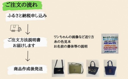 ワンちゃんお散歩斜め掛けバッグ（世界に一つだけのオリジナルバッグ） ブラック