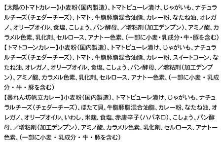 《定期便6ヶ月》自家製ピザ 揚げピザ カレー3種セット（太陽のトマトカレー＋トマトコーンカレー＋暴れん坊帆立カレー）各1個 計3個【冷凍】邑楽町 るべりえ