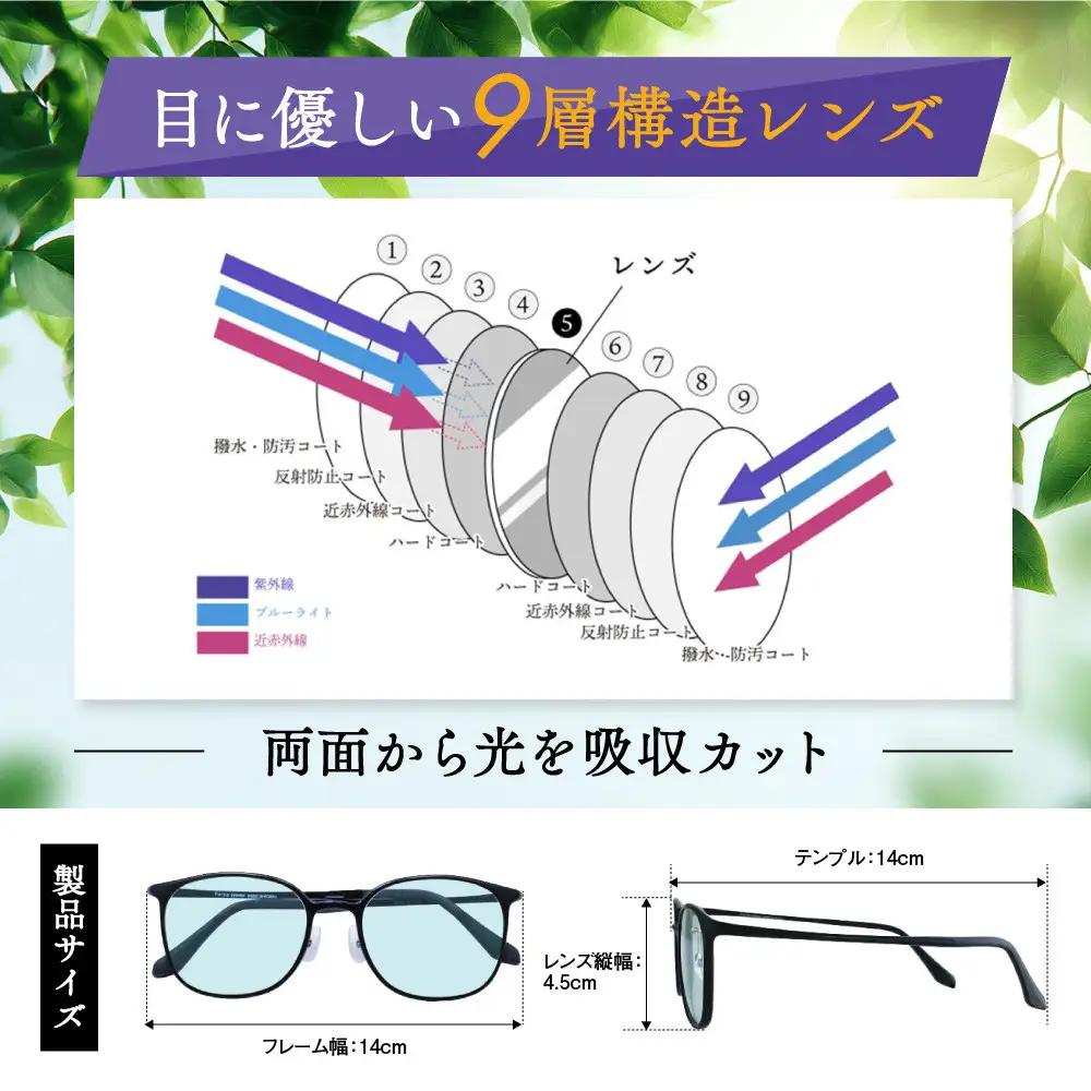 【わかさ生活】サンシャインメガネ（サングラス）＜ブラック＞｜高機能サングラス 人気 3つの有害光線をカット