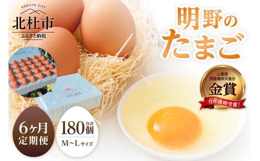 【6ヶ月定期便】金賞受賞 明野のたまご30個