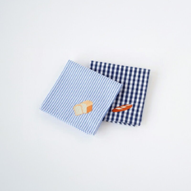 【ふるさと納税】H TOKYO　パン刺繍入りハンカチ2枚セット【世田谷みやげ】 ハンカチ 高品質 職人 刺繍 雑貨 日用品 ハンドタオル タオル パン セット ギフト プレゼント 贈り物