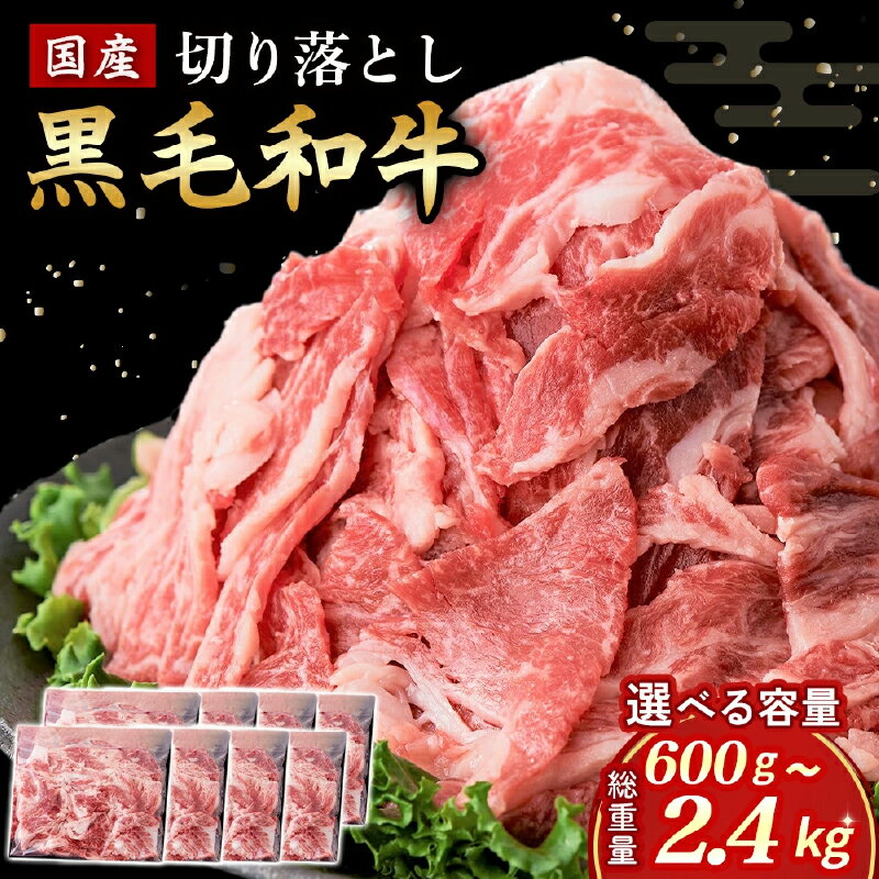 【ふるさと納税】【選べる内容量】【工場直送】国産黒毛和牛切り落とし 600g~2.4kg 国産 牛 牛肉 和牛 黒毛和牛 切り落とし 真空パック 小分け 冷凍 国産牛肉 お肉 ふるさと 人気 おすすめ 贈答 ギフト お裾分け 選べる プレゼント 精肉 宮崎県 小林市 送料無料