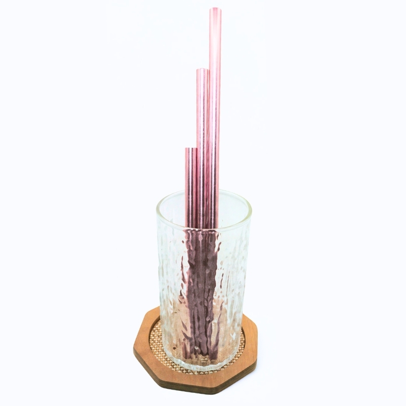 【ふるさと納税】アルミストロー ピンク　240㎜　長さ違い　エコ　冷感　サステナブル　　_イメージ3