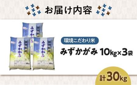 穀物検定協会 食味ランキング最高『特A』受賞米 滋賀県産 環境こだわり米みずかがみ10kg×3（30kg）　滋賀県長浜市/株式会社ＴＰＦ[AQCQ005]