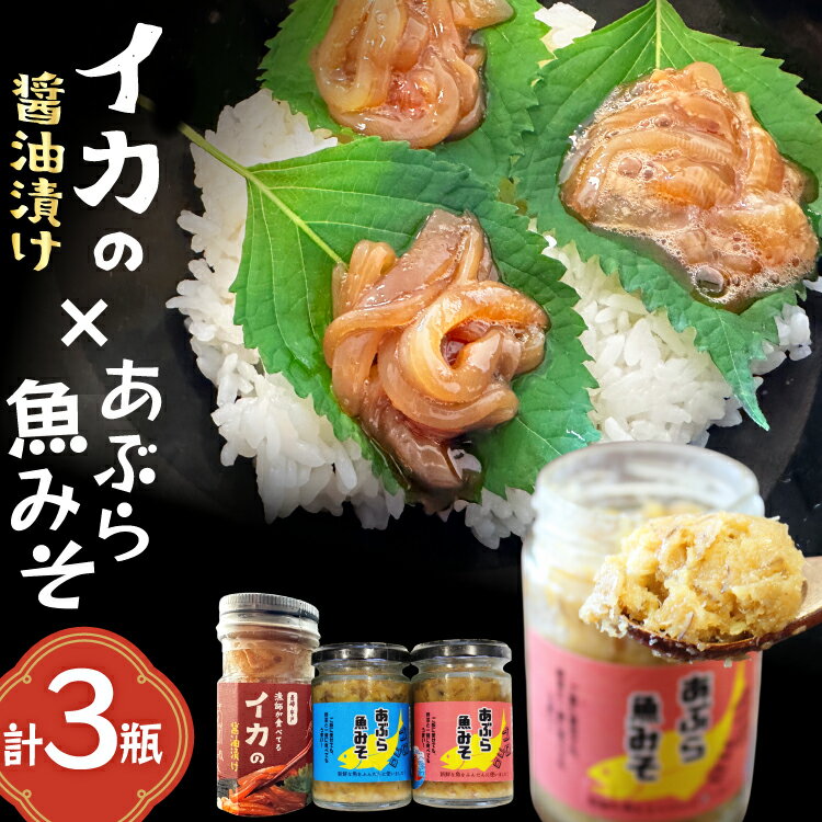 【ふるさと納税】ご飯のお供 あぶらみそ イカ 醤油漬け あぶらみそ 地魚・真鯛 イカの醤油漬け 3種セット [康貴丸水産 長崎県 平戸市 hr42bgy400207] お取り寄せ おにぎり おかず 具材 油味噌 魚 さかな 塩辛
