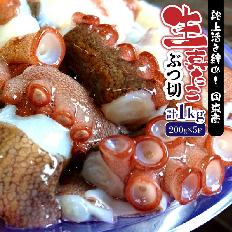 【ふるさと納税】生真だこぶつ切 1kg 下処理済み 小分け真空パック 200g×5P 便利 船上活き締め 生 新鮮 濃厚 旨味 ぬめり 内臓 処理 湯引き お刺身 蛸 お取り寄せグルメ 大分県 国東市 送料無料