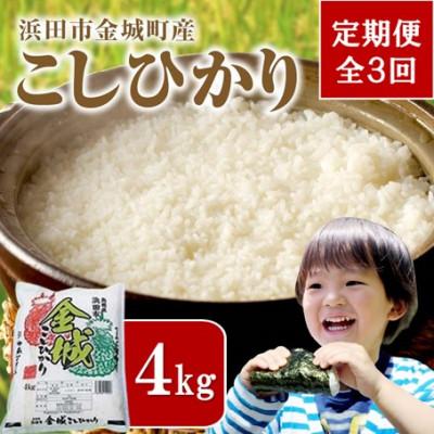 ふるさと納税 浜田市 【毎月定期便】浜田市金城町産こしひかり　4kg全3回
