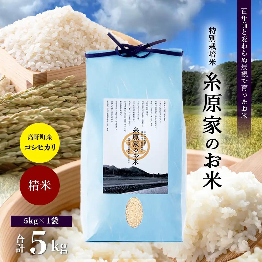 特別栽培米「糸原家のお米」高野町産コシヒカリ 5キロ （精米） | 5kg 白米 お米