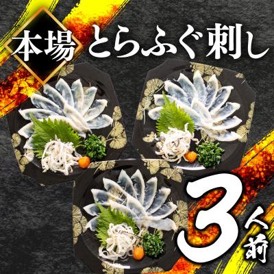 ふるさと納税 下関市 とらふぐ刺身セット (3人前) 冷凍 3皿 フグ刺し BV001