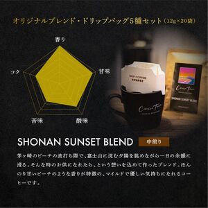 定期便 隔月 4回【CRUISE TOWN COFFEE ROASTERS】オリジナルブレンド・ドリップバッグ5種セット（12g×20袋） 飲み物 飲料 ドリンク コーヒーブレイク ドリップコーヒー 