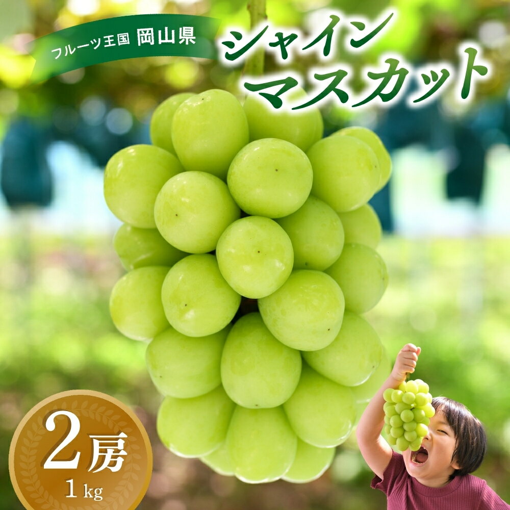【ふるさと納税】 【岡山県真庭市産】花笑み農園のシャインマスカット 1kg(2房) S-1 2025年9月下旬～受付順に発送予定 【2025年先行予約】贈答用 岡山 真庭市 シャインマスカット 高級 1kg 贈答 2025 大粒 葡萄 ブドウ 果物 フルーツ 人気 数量限定