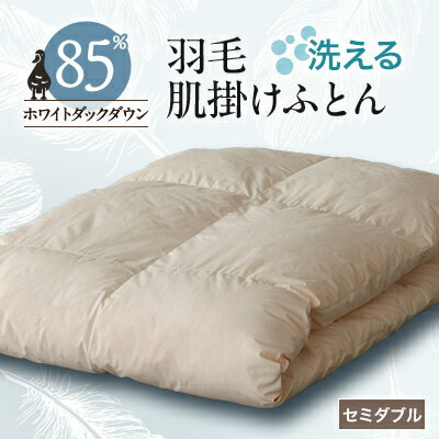 【ふるさと納税】【甲州羽毛ふとん】洗える羽毛肌掛けふとん(セミダブル)17_ 布団 ふとん 羽毛布団 寝具 日本製 国産 人気 おすすめ 送料無料 肌掛けふとん セミダブル 洗える 洗濯可 【1297008】