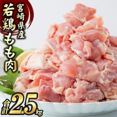 宮崎県産若鶏 もも肉 2.5kg(250g×10パック)※小分け・カット済・真空冷凍