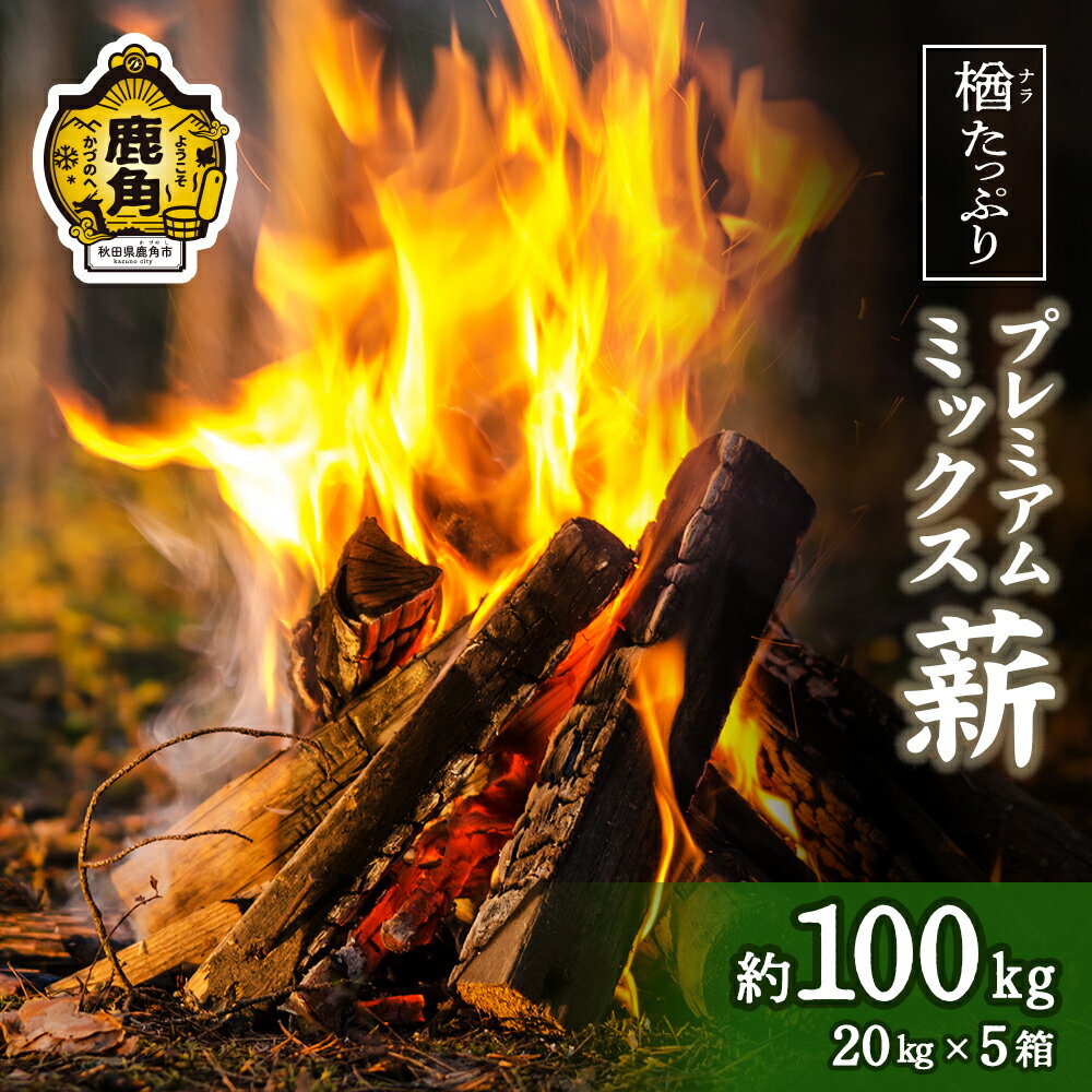 「薪」プレミアムミックス薪 約100kg(20kg×5)【ストーブ・暖炉用】【西村林業】