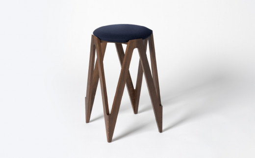 CO･DA･MA High Stool＜ウォールナット＞（NC-010 ネイビー）