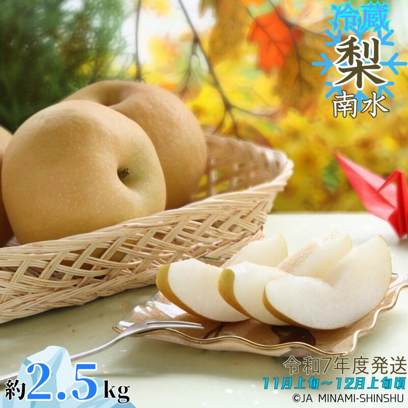 【ふるさと納税】【令和7年度発送先行予約品】7-J28 冷蔵 梨 南水 【太鼓判・優糖生】約2.5kg 2.5kg 糖度 光センサー 11月 12月 南信州 喬木村