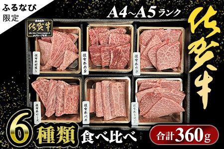 【ふるなび限定】【佐賀牛6種 食べ比べ】精肉店の職人がおススメする佐賀牛堪能セット J1094 FN-Limited