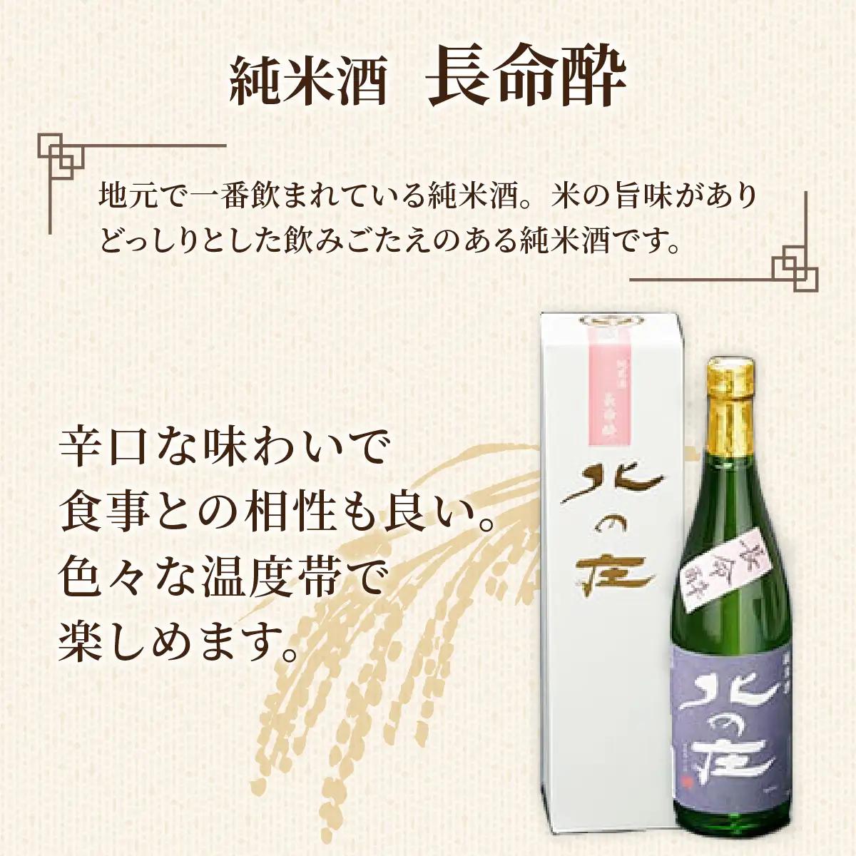 北の庄 純米酒「長命酔」【純米酒 精米歩合65％ 辛口 アルコール度数15％ 舟木酒造】[A-038004]