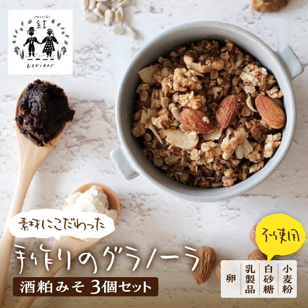 【ふるさと納税】＼卵・乳製品・小麦・白砂糖不使用／ 酒粕みそグラノーラ120g×3個セット 食品 パン ジャム シリアル シリアル 味噌 みそ グラノーラ 個包装 グルテンフリー ヨーグルト ミルク 牛乳 アイス 10000円 1万円 [G0007]