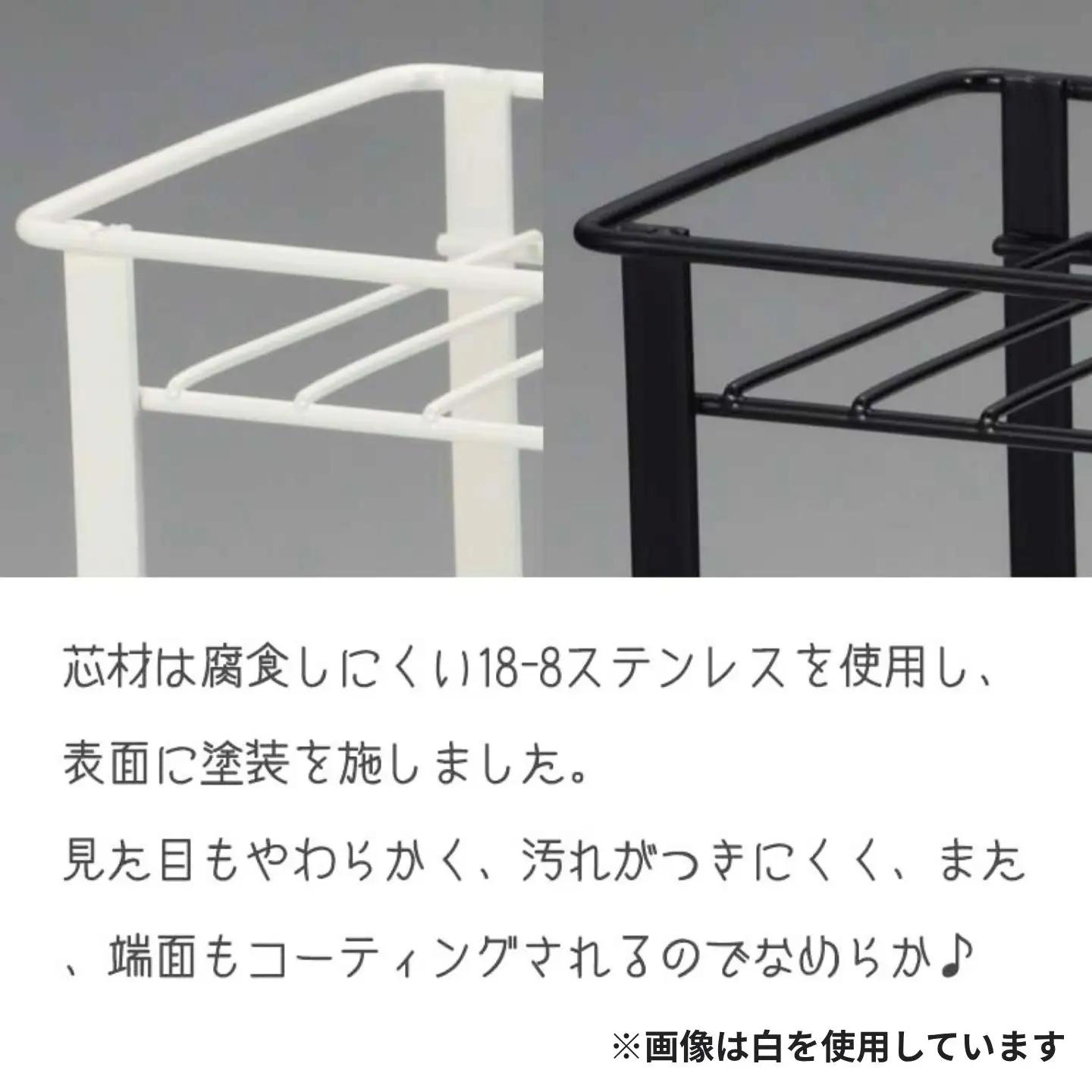 薄型ステンレス製シャンプーラック 黒 3段 燕三条