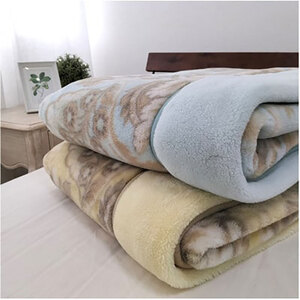 ＜シングルサイズ＞吸湿発熱あったかボリューム2枚合せ毛布 ベージュ1枚 JM-2201-BE
