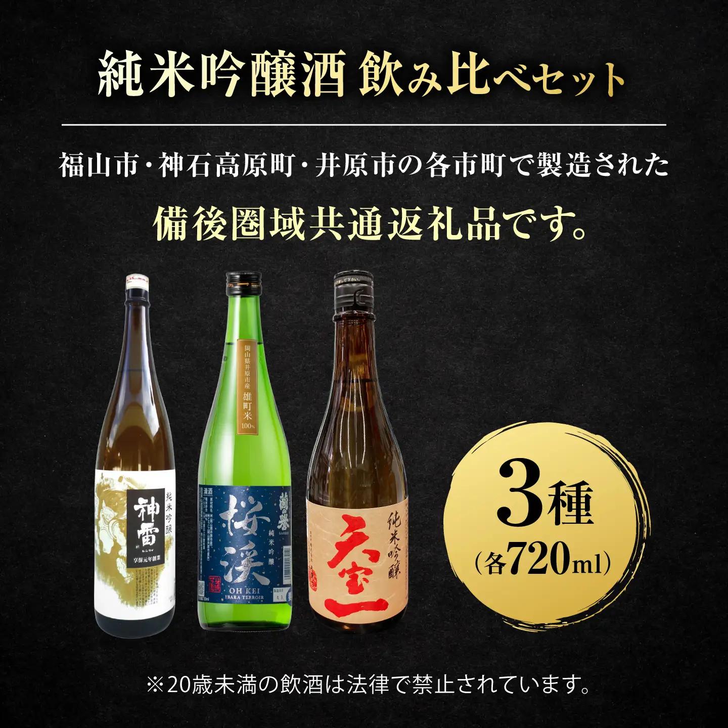 【びんご圏域連携】備後の日本酒 純米吟醸酒 飲み比べセット [BADI001]