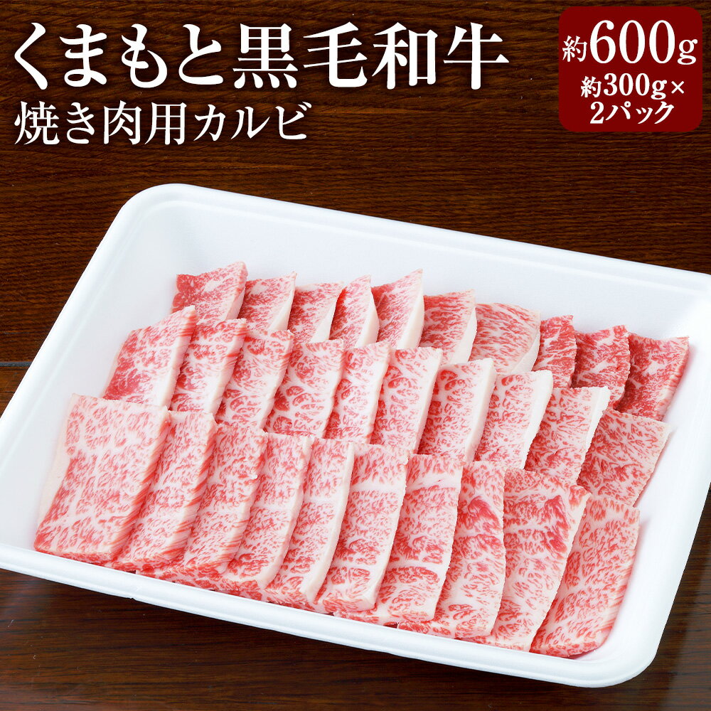 【ふるさと納税】くまもと黒毛和牛 焼き肉用 カルビ 計約600g（約300g×2パック） 和牛 牛肉 お肉 焼肉 冷凍 熊本県産 国産 九州 熊本県 あさぎり町 送料無料