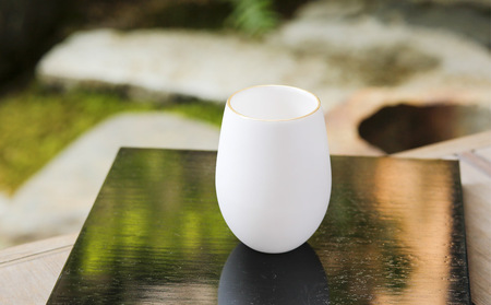 【陶あん】釉玻璃カップ（金フチ）