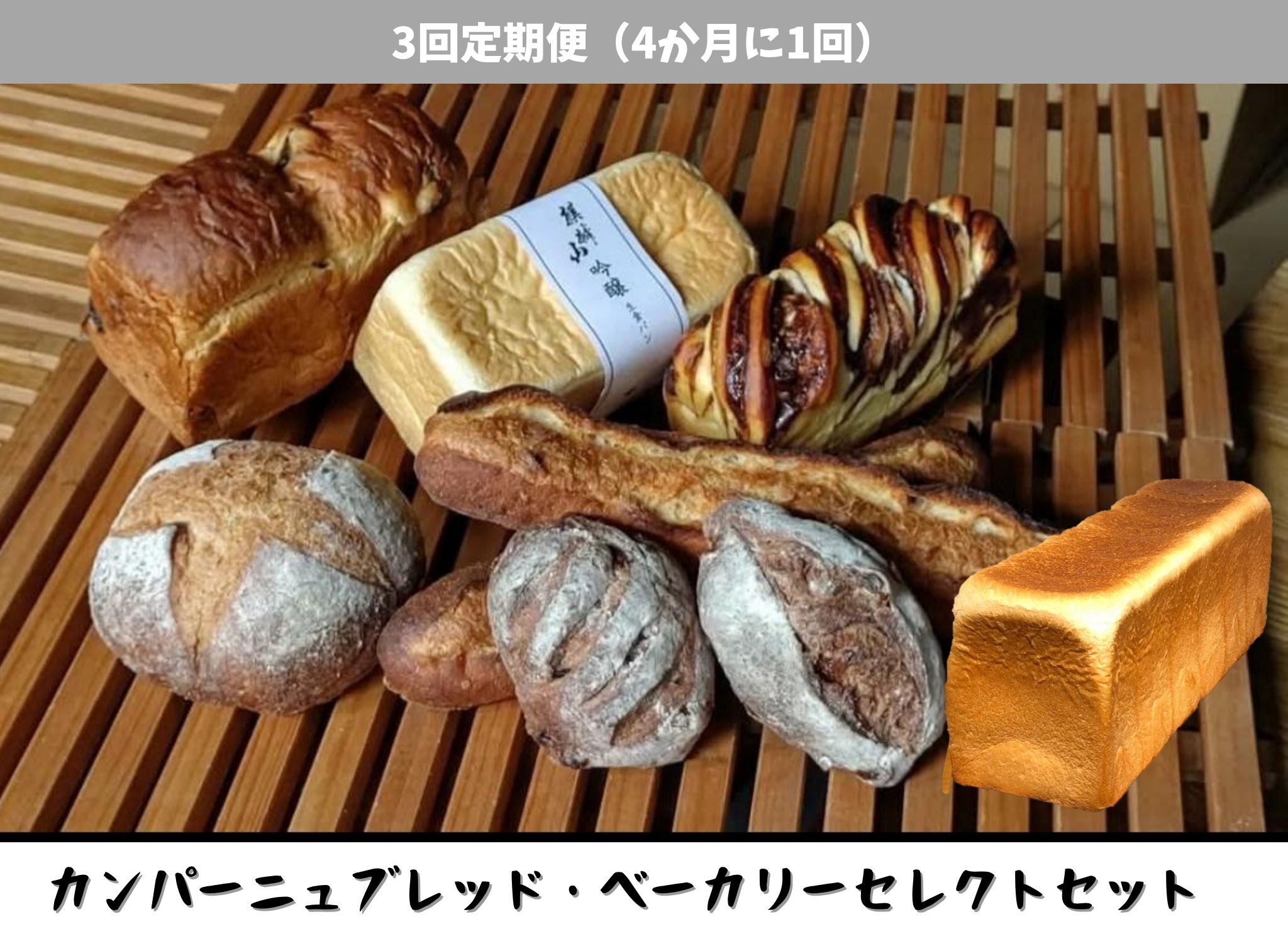 【3回定期便】しょこら亭 カンパーニュブレッド・ベーカリーセレクト 4ヶ月毎×3回 1Z52061